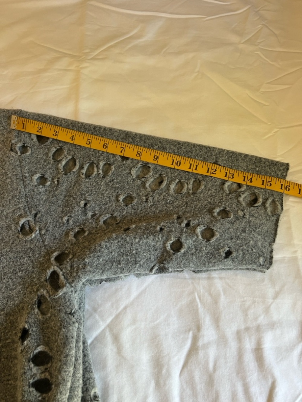 Zara Gray Distressed Hole-Detail Sweatshirt - Picture 3 of 5